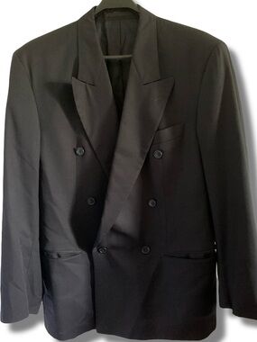 VTG Hugo Boss Navy Doubled Breasted Blazer Size 44R